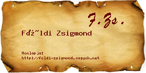 Földi Zsigmond névjegykártya